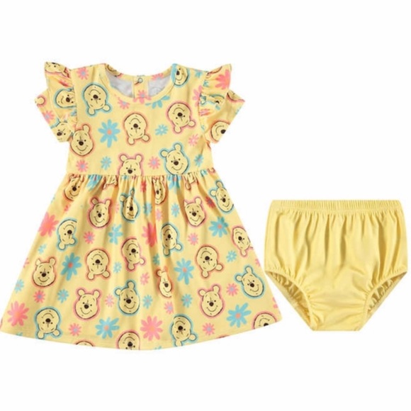 NWT Kids Disney Winnie the Pooh 2 Dress with Matching Diaper Cover Set - Picture 3 of 8